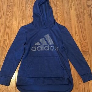 Youth medium girls 10-12 light weight adidas hoodie blue
